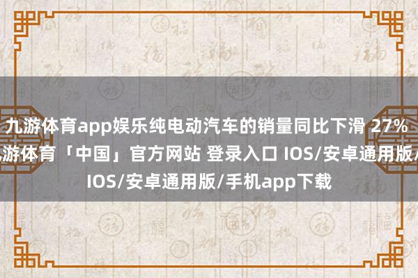 九游体育app娱乐纯电动汽车的销量同比下滑 27% 至 38 万辆-九游体育「中国」官方网站 登录入口 IOS/安卓通用版/手机app下载