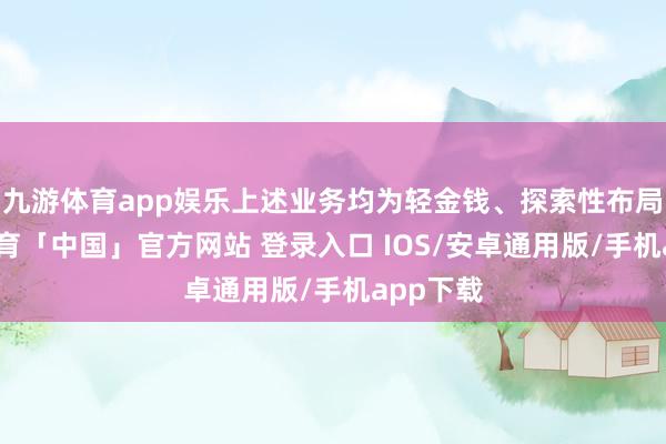 九游体育app娱乐上述业务均为轻金钱、探索性布局-九游体育「中国」官方网站 登录入口 IOS/安卓通用版/手机app下载